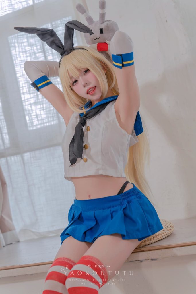 黏黏团子兔 咬一口兔娘ovo 十月订阅『岛风的修整』写真原图